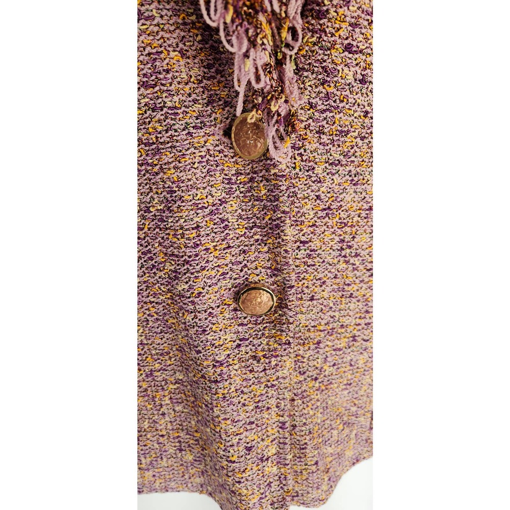 St.John Collection Purple Fringed Edges Knit Jacket 4 - Picture 4 of 7